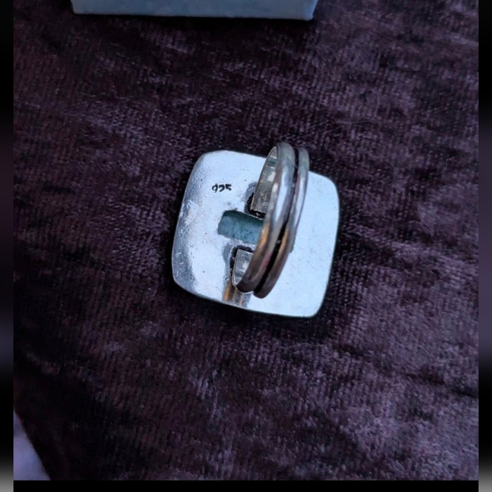 Handcrafted Square Amazonite Ring (8) - Picture 8 of 12